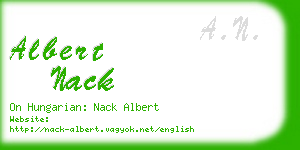 albert nack business card